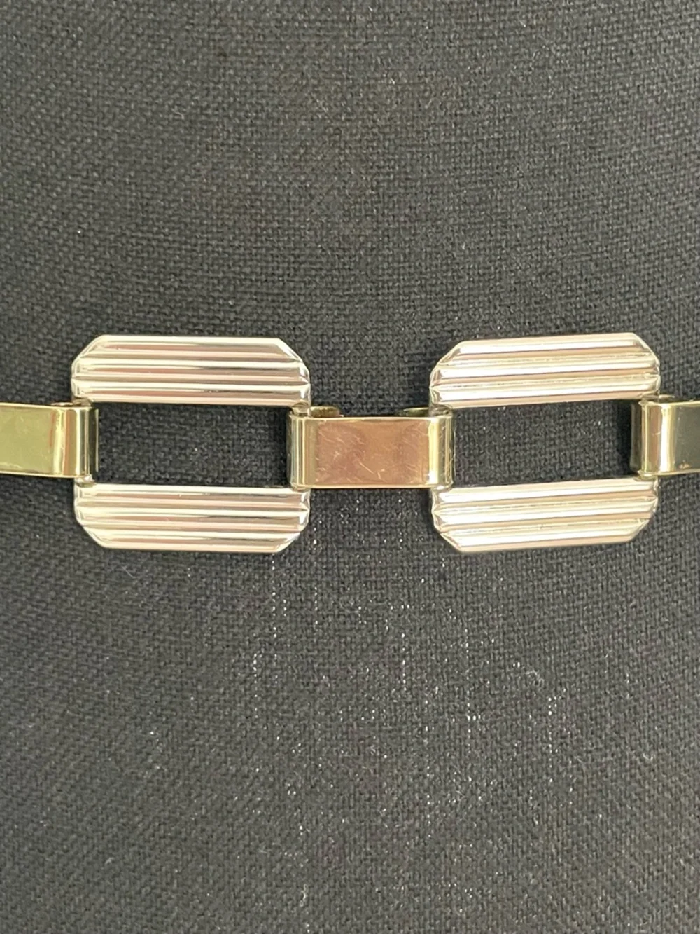 Two-Tone Geometric Chain Link Adjustable Waist Belt - Women Accessories